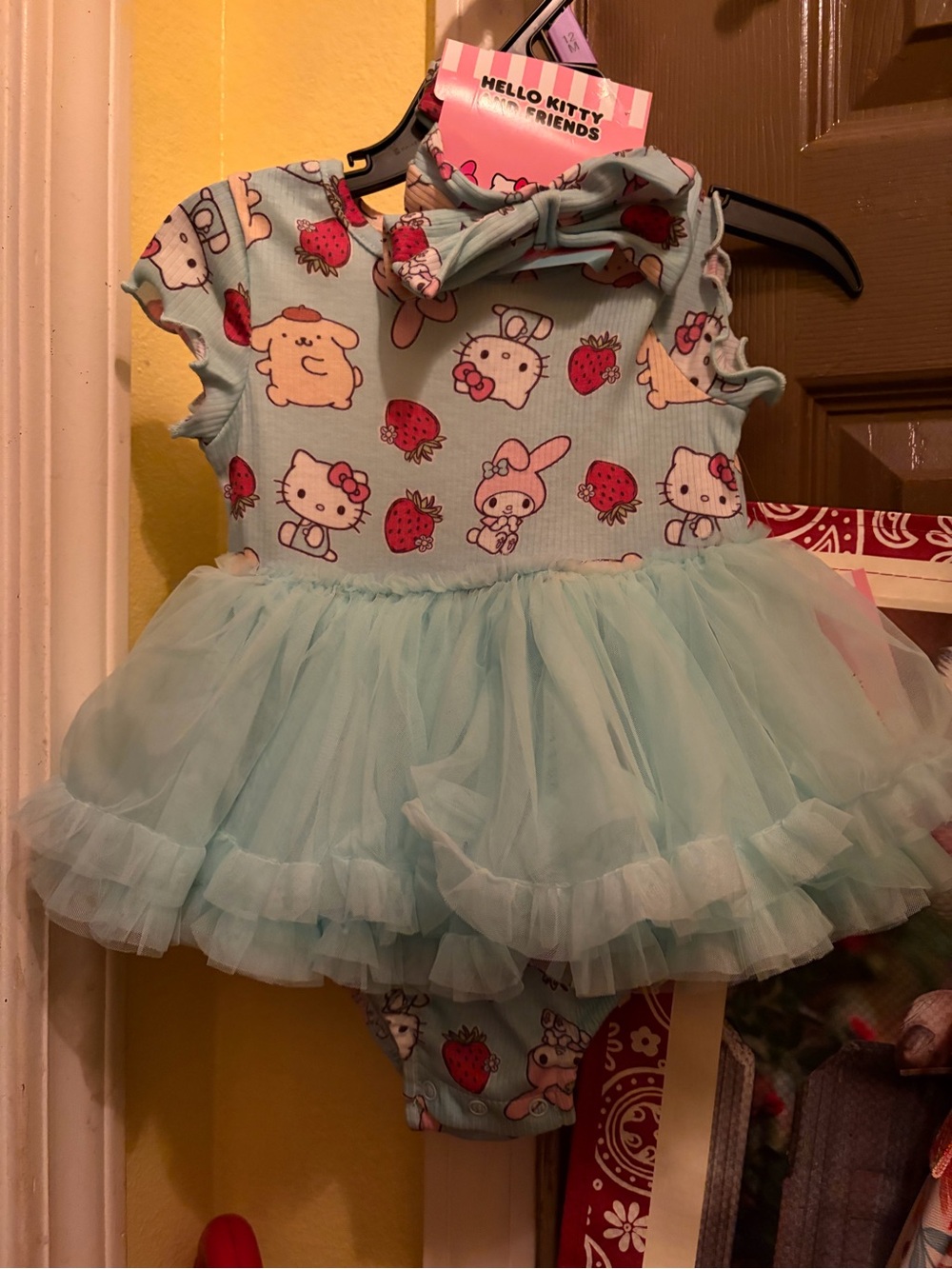 Hello Kitty Blue Pink Strawberry Tutu One-Piece